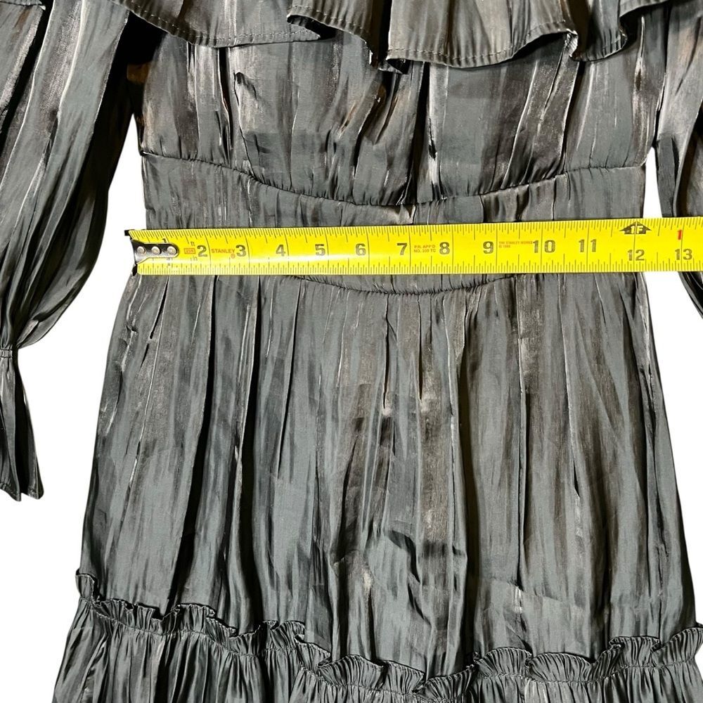 Vietnamese Mini Dress Off Shoulder Tiered Ruffle Long Sleeve Señorita - Picture 5 of 14